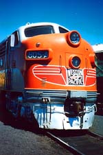 Beautiful collections of Western Pacific cars in Portola Railroad