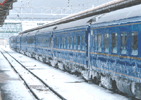青森站內跑了一夜的藍色列車
